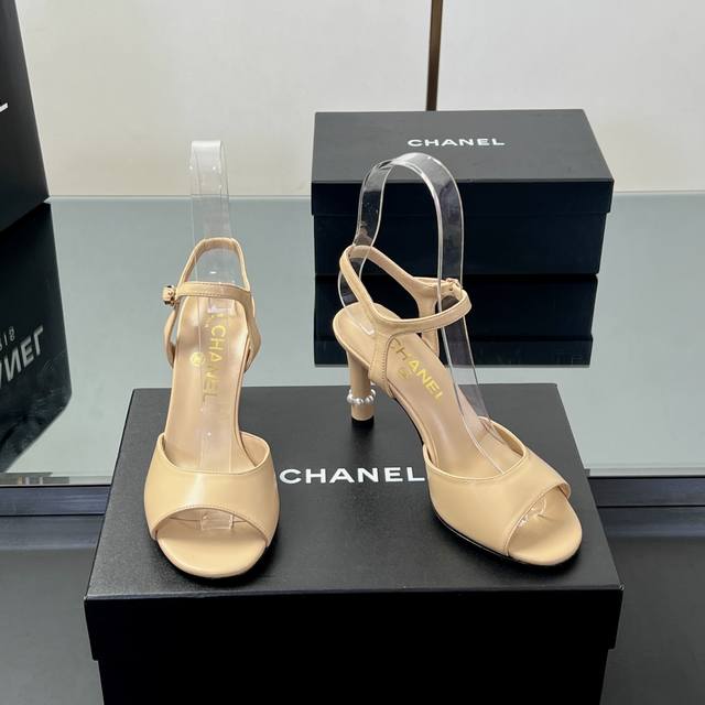 High version Chanel Sandals 2025 Spring and Summer Series Pearl Stiletto High H