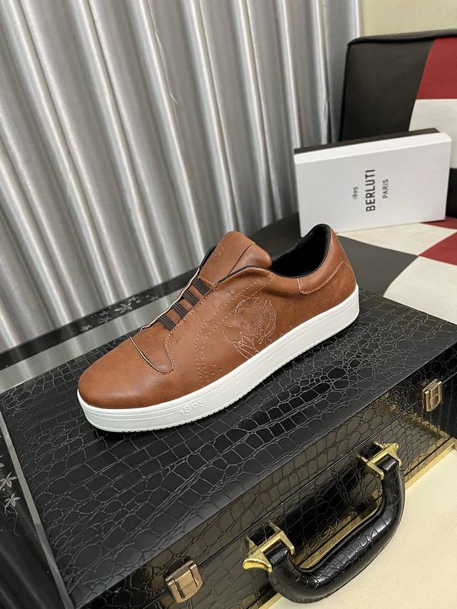 Factory Price: Berlui Brutti Brutti hand-polished casual leather shoes, imported