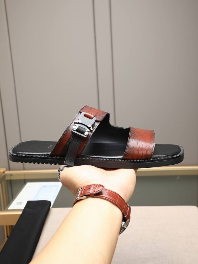 Ber*Brutti Italian luxury, high-end men's slippers, uppers made of imported top-