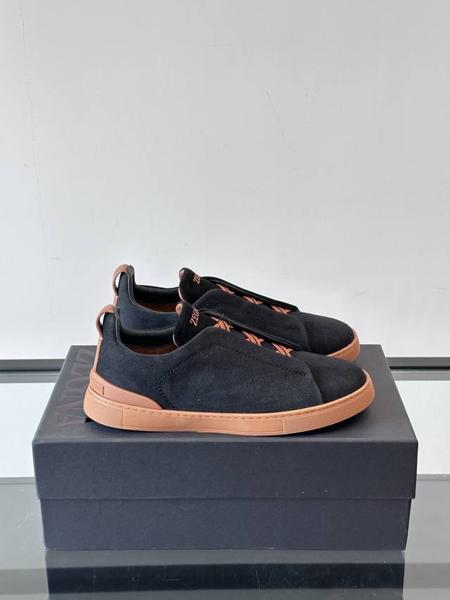 Zegna Triple Stitch 2025 new men's casual shoes, made of imported washed denim f