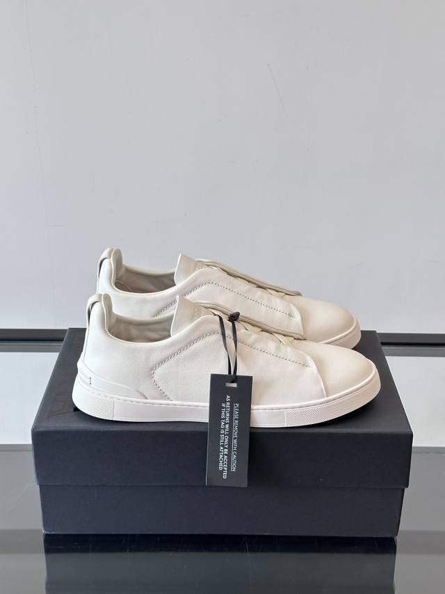Zegna Triple Stitch 2025 new men's casual shoes, made from imported cowhide, fea