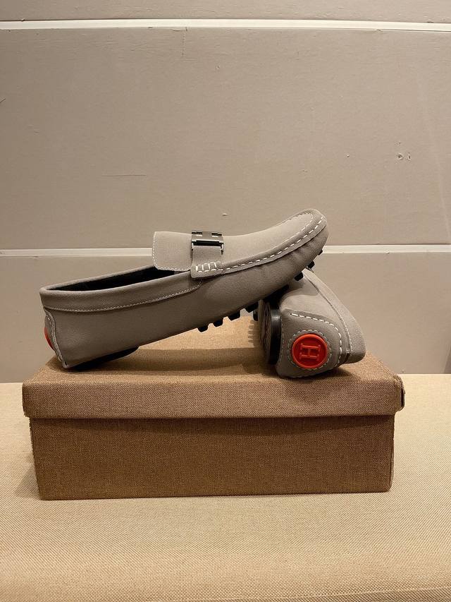 Official new model, brand Hemes slip-on boat shoes, the same style as Hu Ge, lux