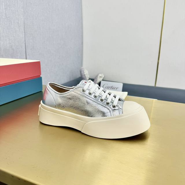 top-tier version, Marni leather, a popular niche brand, thick-soled platform sho