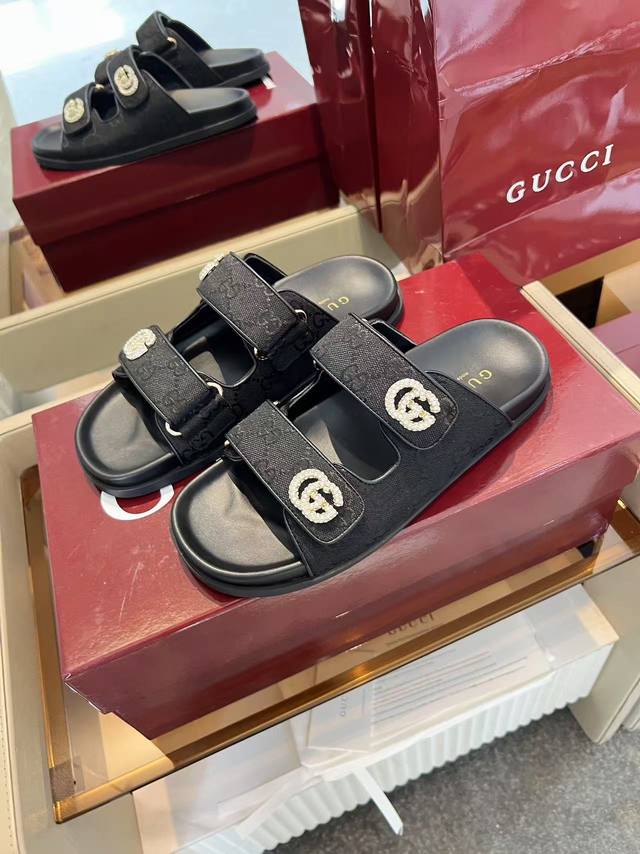 Factory Price P Gucci large sandals, made from premium top-grain cowhide, are so