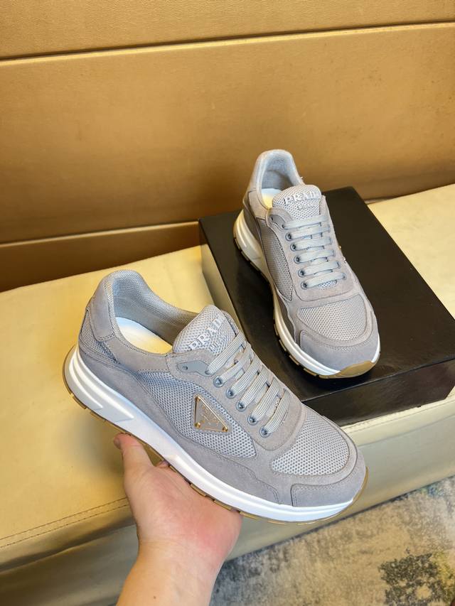 Prada - High-end quality original - Upper: silk calfskin, branded canvas, brande