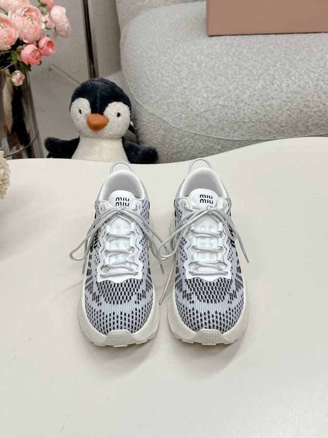 Factory Price Women's Shoes Original Miumi* 2025 | New Thick-Sole Mesh Sneakers.