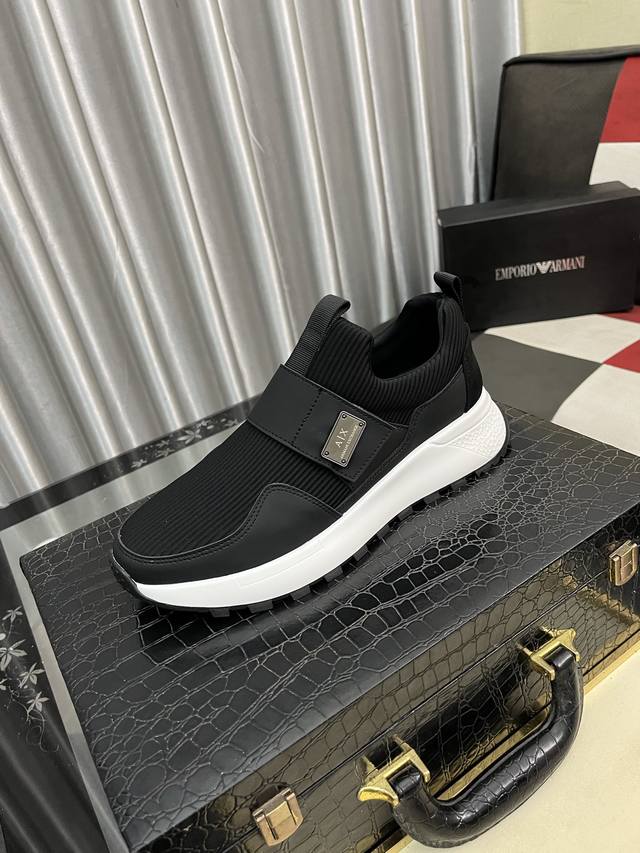 factory price men's sports shoes original Armani men's casual shoes counter simu
