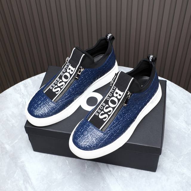 2025 Boss men's shoes, high-end brand, made with imported Italian top-grain cowh