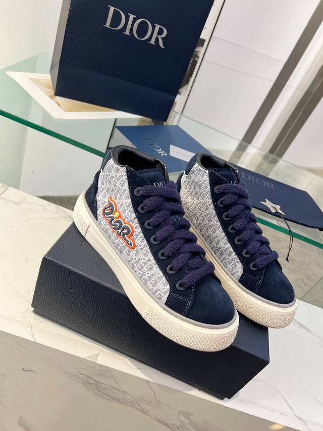Net Price B33 high-top sneakers in blue and white jacquard fabric with blue high