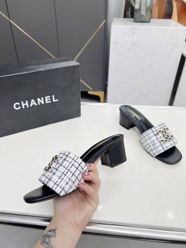 real price genuine leather sole + 40 Chanel Chanel new slippers official website