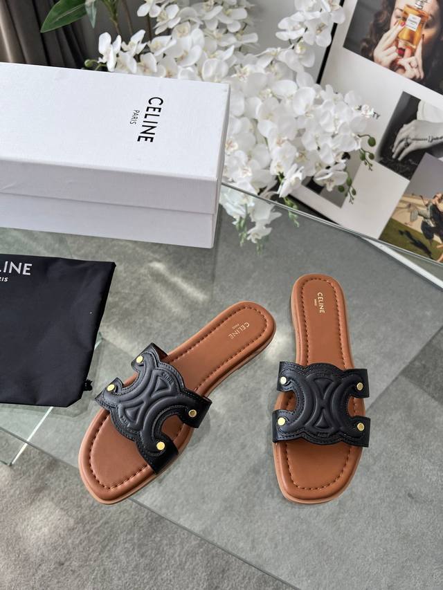 Real leather sole + 40 225 Celine Cel*E new summer hit Arc de Triomphe British s
