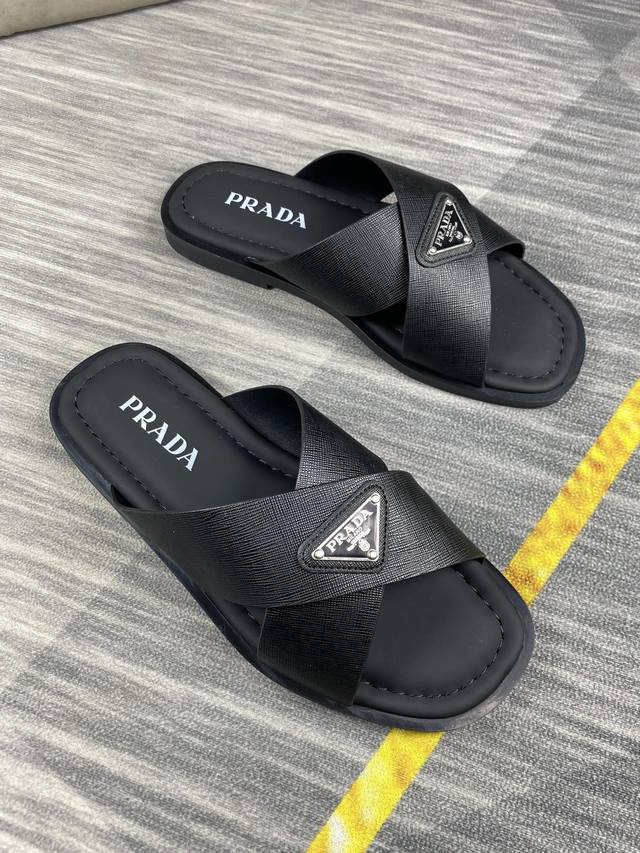 New Prada men's sandals and slippers, high-end products, elegant and comfortable