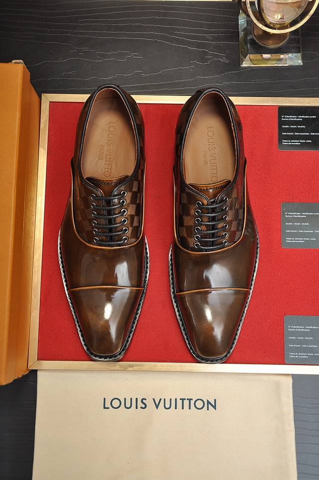 Factory Price P Louis Vuitton Lv high-end business formal leather shoes with lux