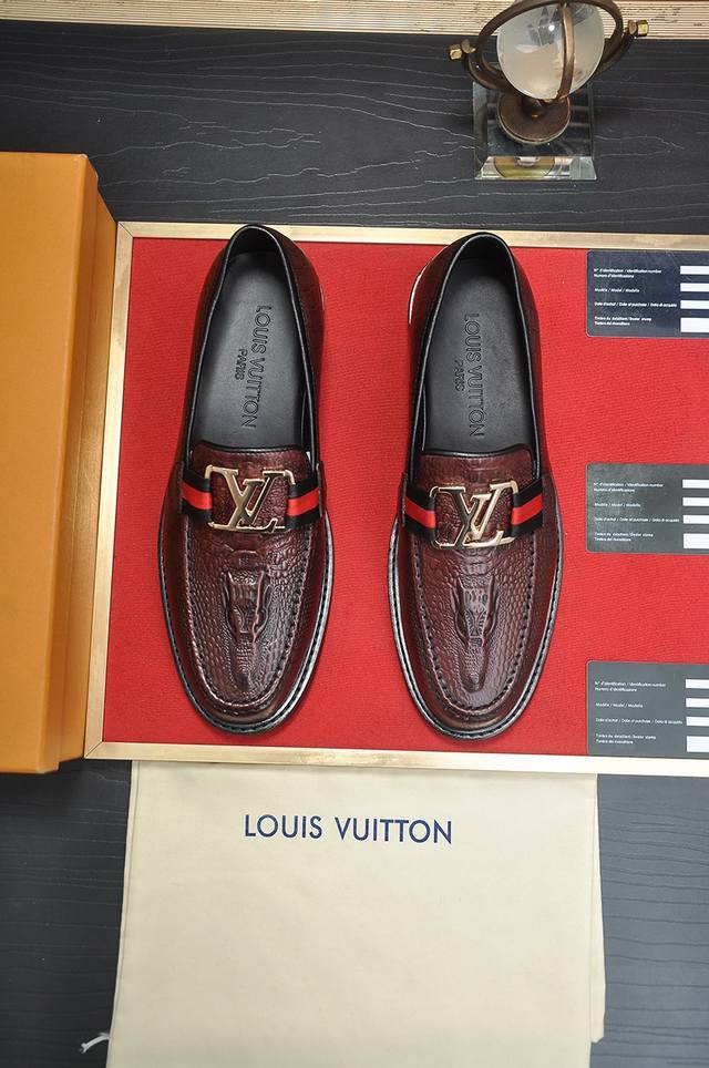 factory price P Louis Vuitton sheepskin lining new cowhide LV formal shoes count