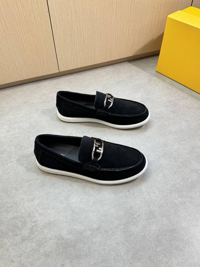 Fendi - High-end, original, casual slip-on sneakers - Upper: suede calfskin, bra