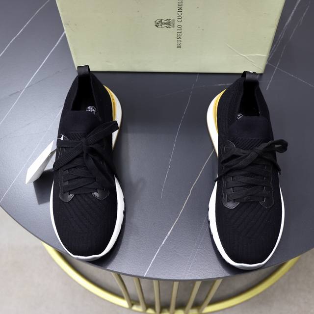 Factory Price: Bc New Arrival Brunello Cucinelli Knitted Sneakers | Cotton cashm