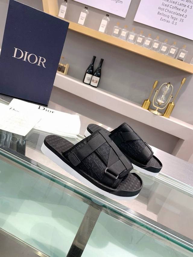 Size 38-45 Dior's latest H-Town series Oblique thick-soled slipper sandals are p