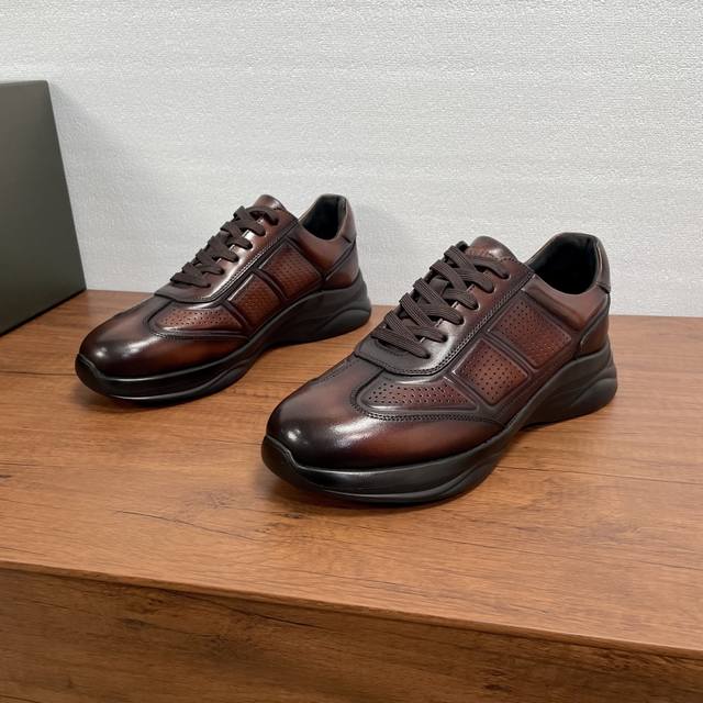 Berluti men's new leather sneakers offer a premium feel. Made from premium brush