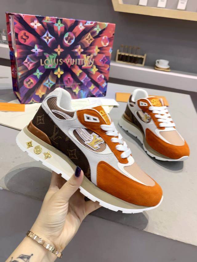 a popular couple's LV runway sneaker, a top-tier, 1:1 replica of the original! T