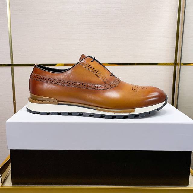 Ber* High-end men's sports shoes, imported from Italy, hand-painted leather, anc
