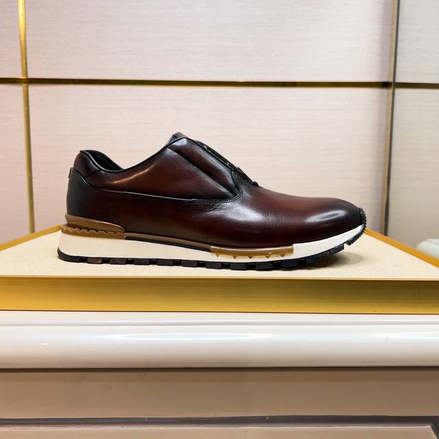 Berluti men's sneakers. This uniquely modern shoe breaks the mold, featuring a l