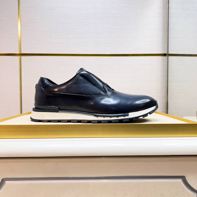 Berluti men's sneakers. This uniquely modern shoe breaks the mold, featuring a l