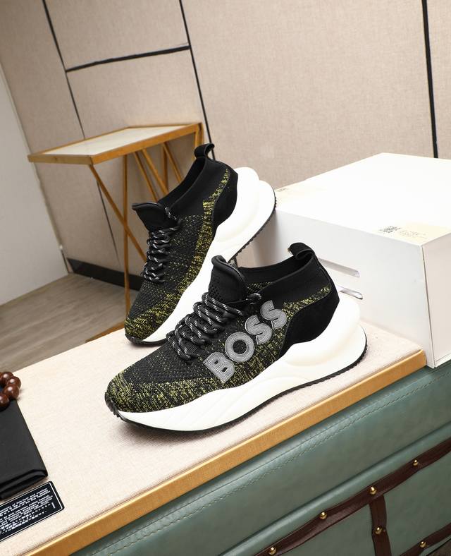 Factory Price P Boss Men's Casual Sneakers, Made of Imported Flyknit Fabric with
