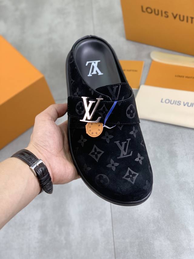 Factory Price P Real Price Louis Vuitton Men's Birkenstock Casual Half Slippers