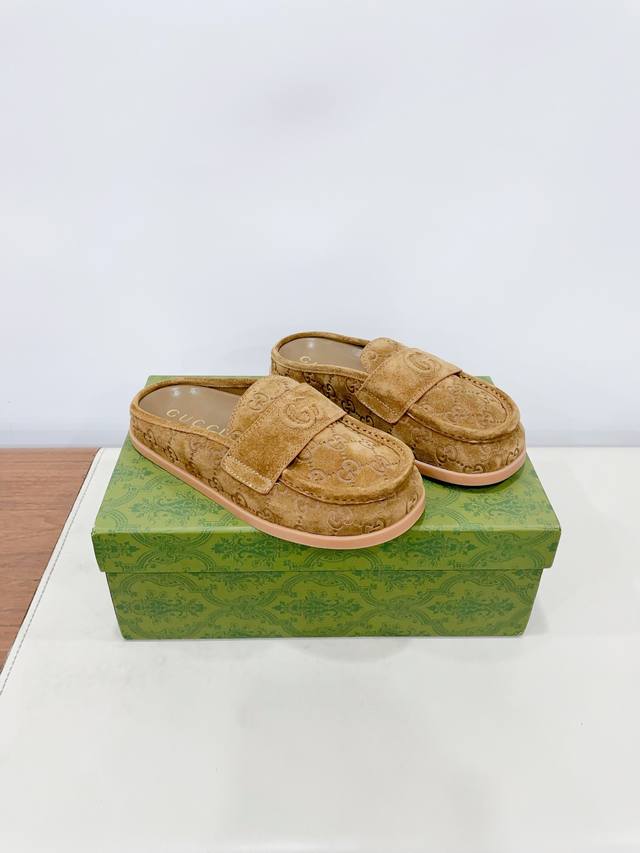 Gucc* 25Ss new spring and summer retro big-head closed-toe slippers, Birkenstock