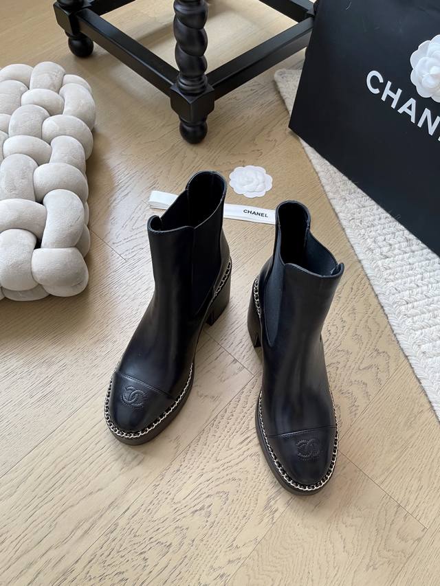 Chanel 25K new autumn/winter block-heeled ankle boots! Top-tier edition! Pre-sal