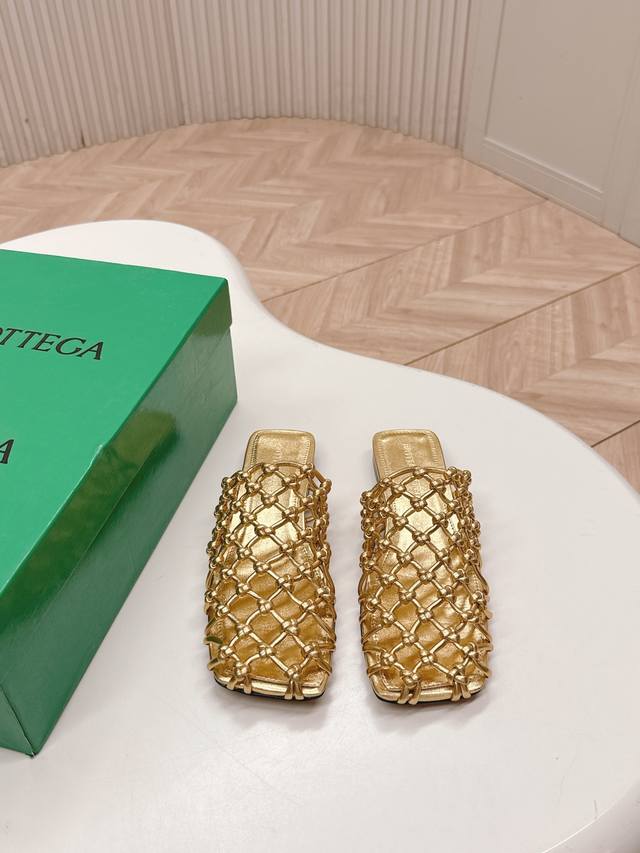 Woven Mesh Bottega Veneta 2025 Collection Bv New Mule Sandals have a simple line