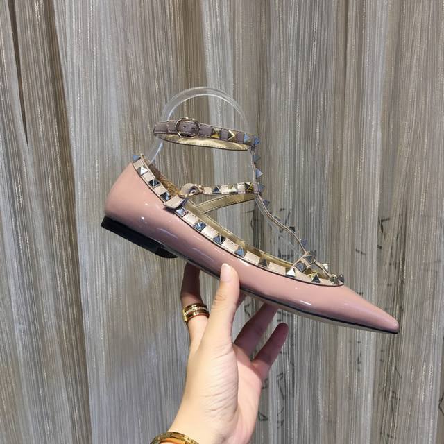 Five nude pink patent leather collections available year-round. Valentino is a g