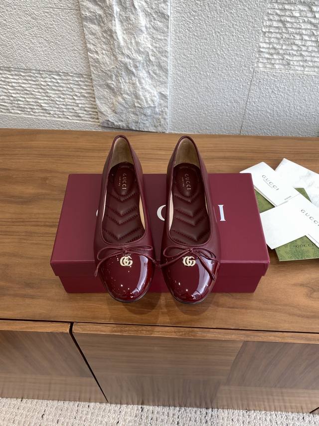 Premium Version: Gucci 25Ss Summer New Bow Double G Ballet Flats. These Gucci ba
