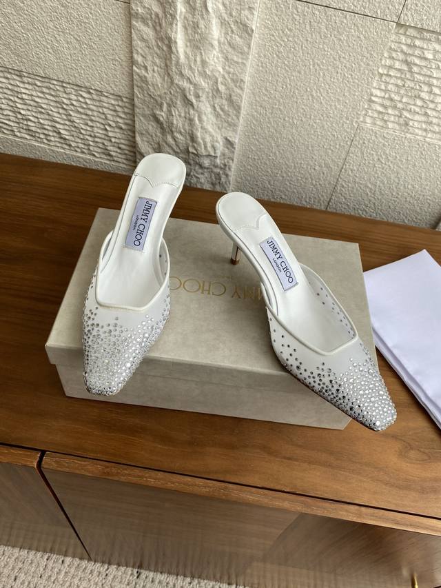 Premium Edition: Jimmy Choo 25Ss Spring/Summer new mesh and rhinestone stiletto