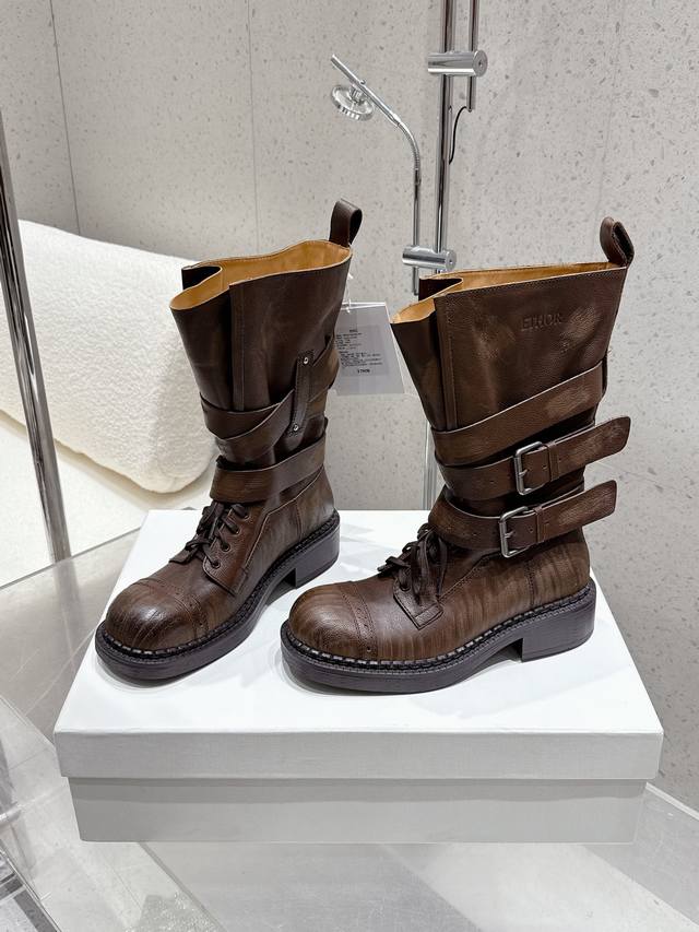 Ethor 25Wf new fall/winter vintage double-buckle motorcycle boots are a must-hav
