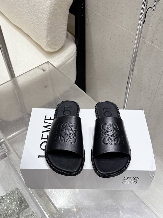 Factory Price Loewe 25 Spring/Summer New Arrival Etal Anagram Open-Toe Flat Slip