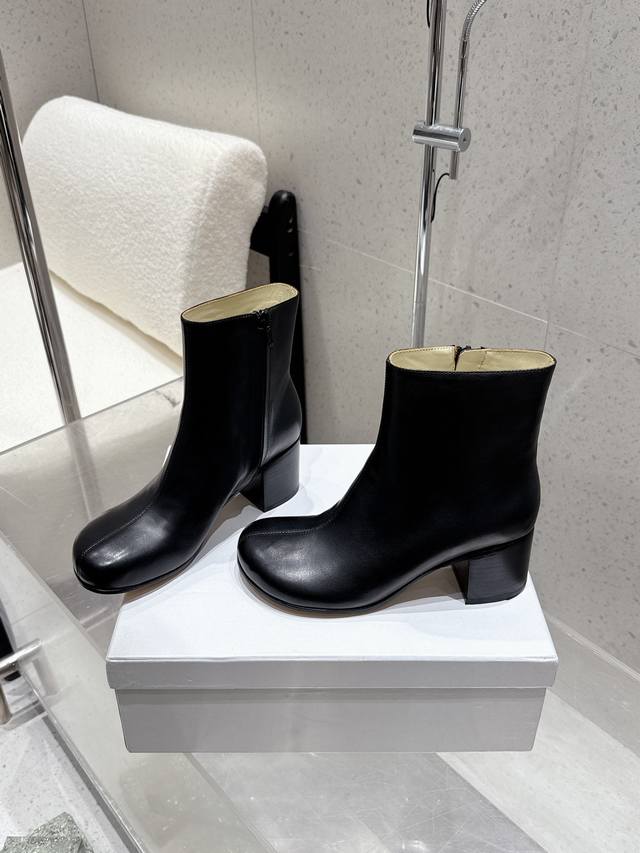 Factory Loewe Fall/Winter New Arrival Block-Heeled Round-Toe Ankle Boots with Si