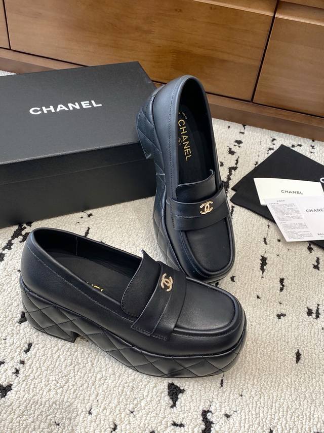Chan*L 2025 Chanel C early spring new thick-soled platform shoes, the latest and