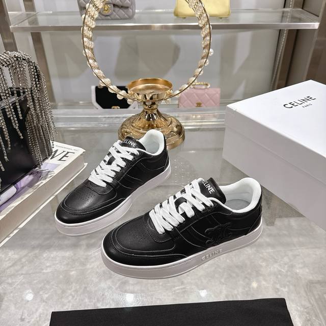 factory price P thick sole 400Celine*Celine 2025Ss new logo lace-up thin sole ca