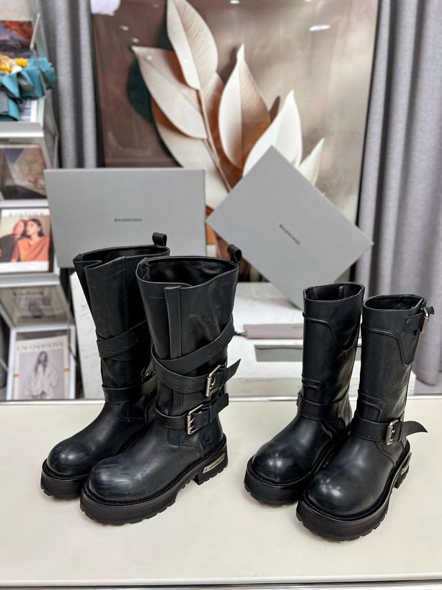 25 Fall/Winter New Ba, Nciga Paris 25Fw Venom mid-calf boots with a motorcycle p