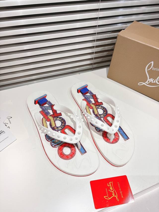 flip-flops with white print and yellow box packaging. Premium edition, custom ma