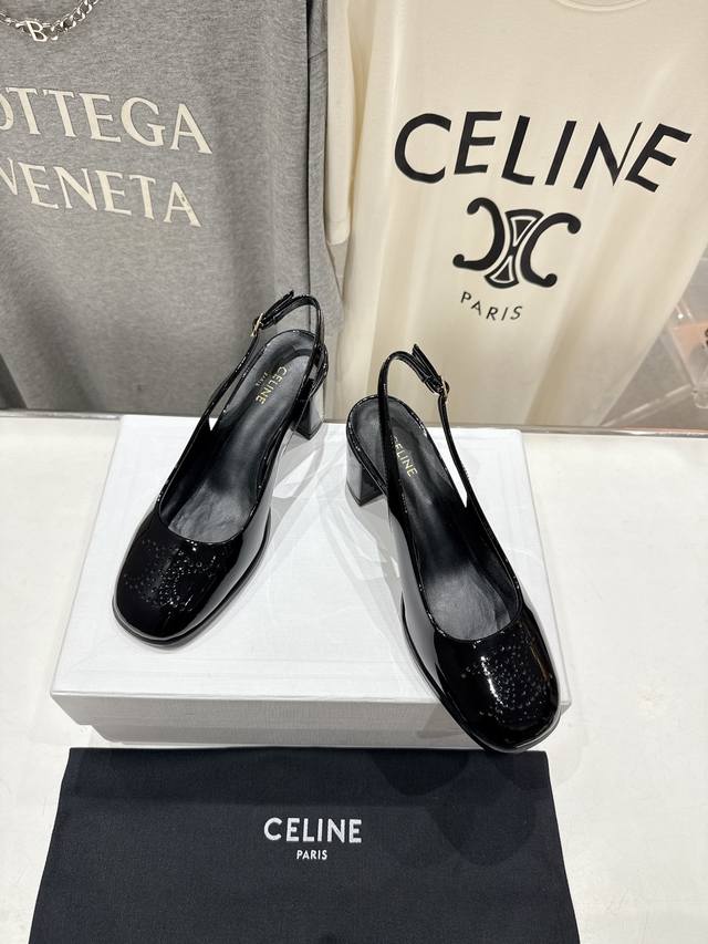 high version factory Celine 2025Ss autumn and winter new high-heeled Mary Jane s
