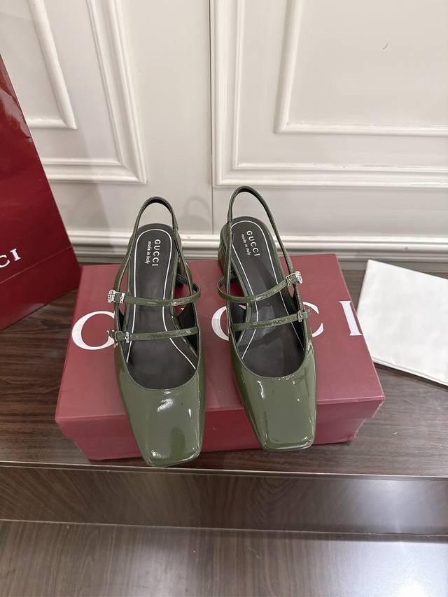 Gucci Crystal Diamond-Encrusted Double G Buckle Slingback Sandals. These women's