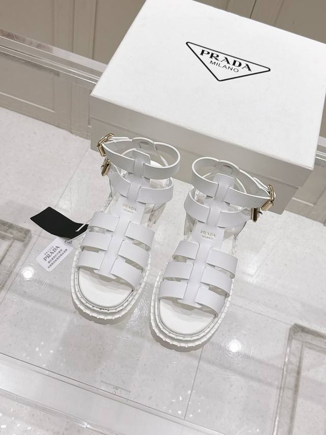 Low-Top/High-Top 25Fw New Spring/Summer Prada Roman Fisherman Sandals. Retro-ins