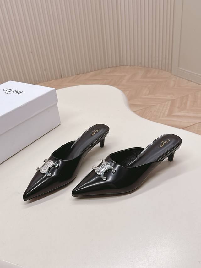 Celine slippers 25 new color new Arc de Triomphe kitten heel sandals for women w