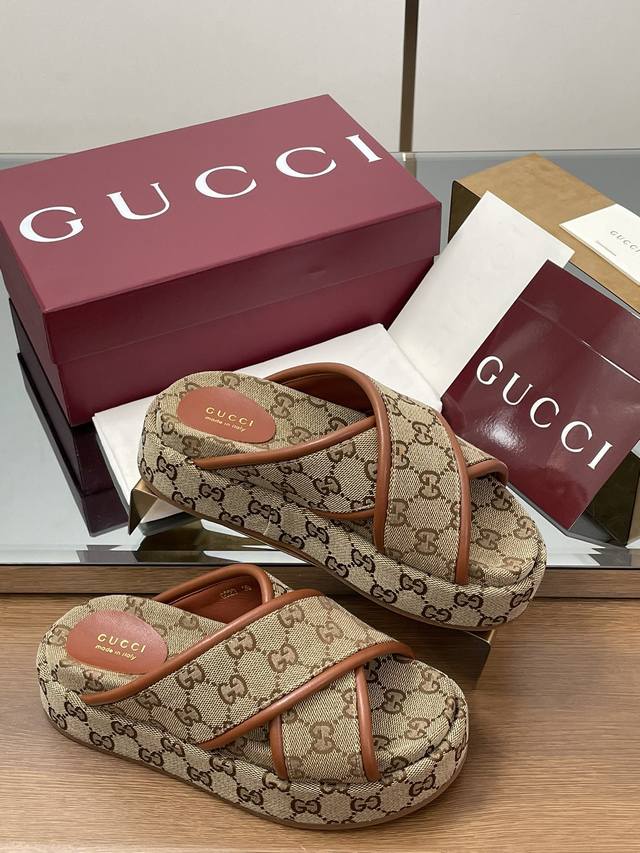 Gucci's latest spring/summer collection features new platform sandals with doubl