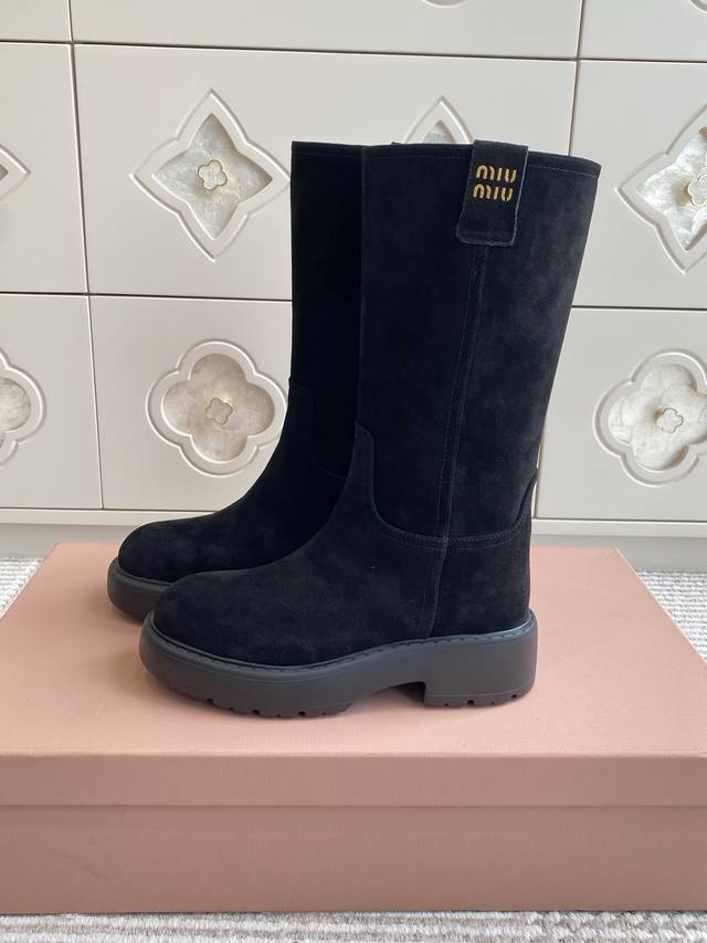 Miumiu Miu Miu 25Ss autumn and winter super hot catwalk style thick-soled non-sl