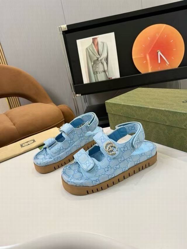 New arrival! Women's and men's Gucci 2025 official website new Velcro platform s