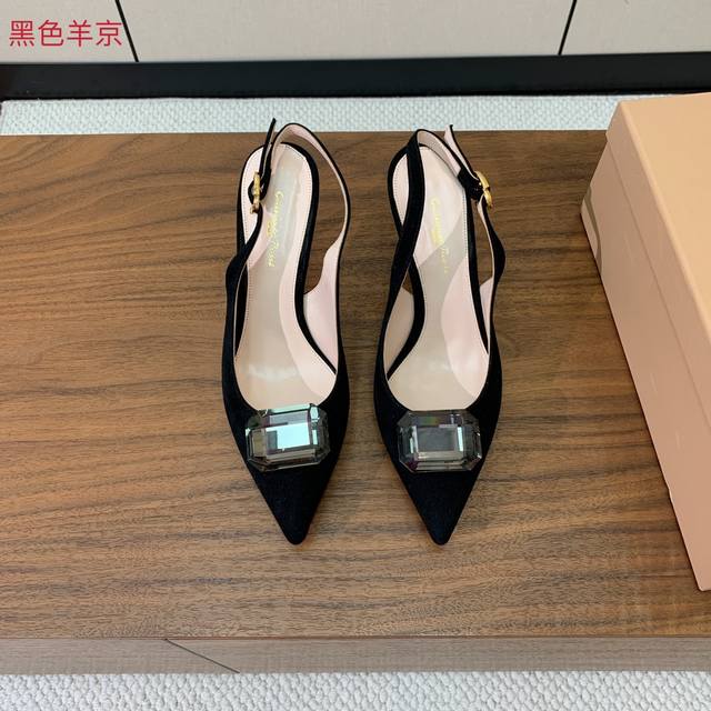 Gianvit* Ross* diamond-buckled slingback sandals. Create an elegant and feminine