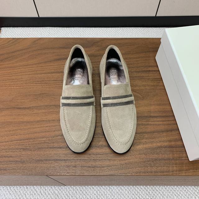 Brunell* Cucinell* new loafers. Made of imported cowhide uppers, hand-woven bead